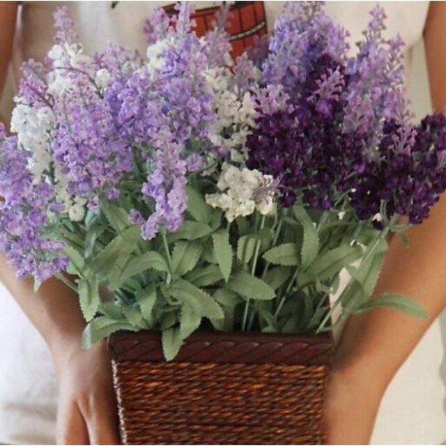  Künstliche Blumen 1 Ast Pastoralen Stil Lavendel Tisch-Blumen
