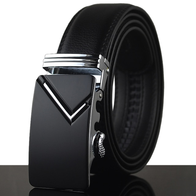  Men's Luxury Belt Leather Solid Colored Silver Gold 2024