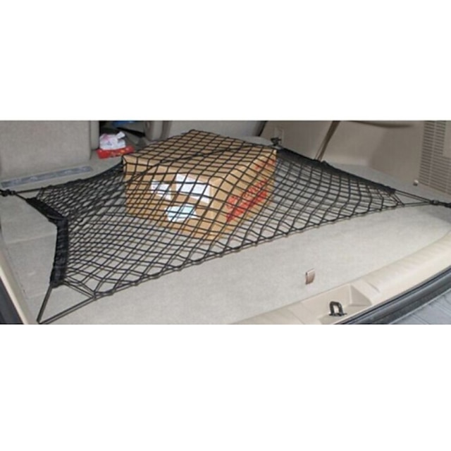  rede de camada dupla bagagem tronco automóvel de armazenamento de malha durável de carga traseira universal dupla camada líquida