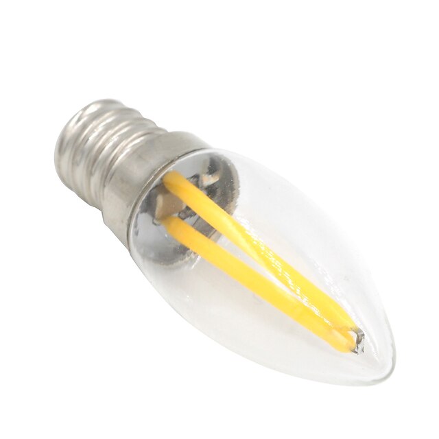  1.5 W LED kulaté žárovky 80-100 lm E12 T 2 LED korálky COB Ozdobné Teplá bílá 220-240 V / 1 ks