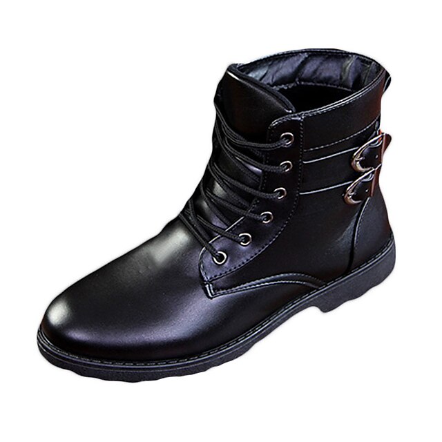  Men's PU(Polyurethane) Fall / Winter Comfort Boots Slip Resistant Black / Dark Brown / Lace-up