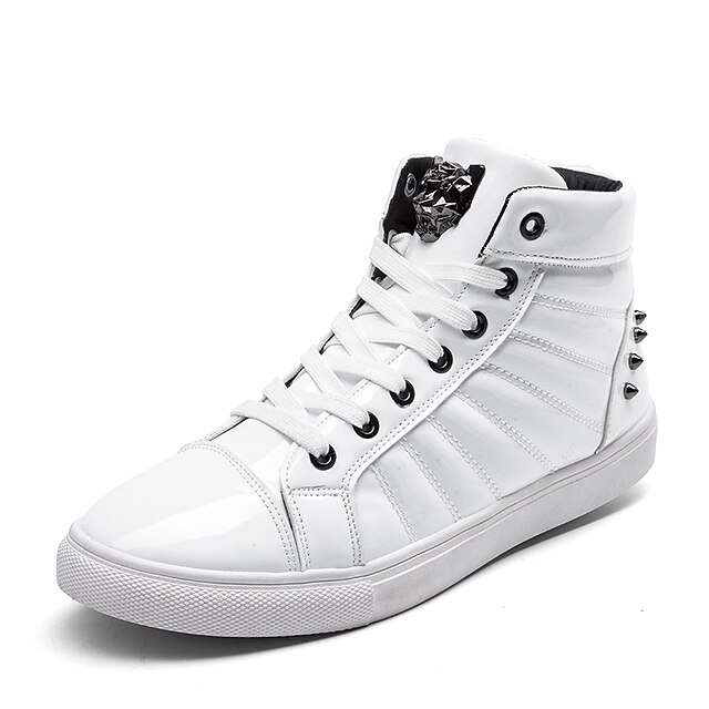 Herren-Sneaker-Lässig-KunststoffKomfort-Schwarz Weiß