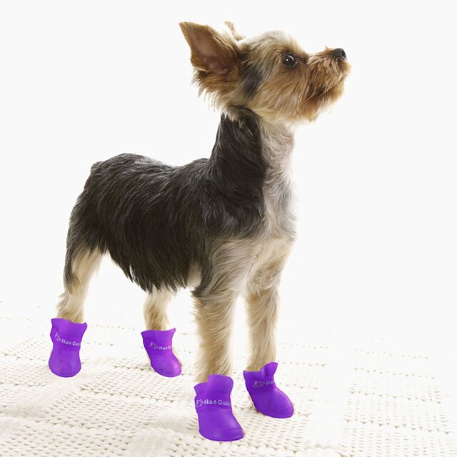  Gato Cachorro Sapatos e Botas Prova-de-Água Sólido Para animais de estimação PU Leather Rosa / Verão / Inverno