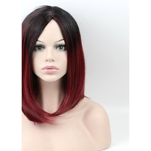  Perruque Synthétique Droit Style Sans bonnet Perruque Rouge Rouge Cheveux Synthétiques Femme Rouge Perruque Court Perruque Naturelle