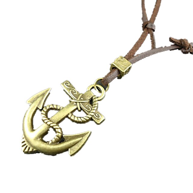  Pánské Náhrdelníky s přívěšky Kožené Slitina Šperky Jedinečný design Módní Zlatá Šperky Ležérní 1ks
