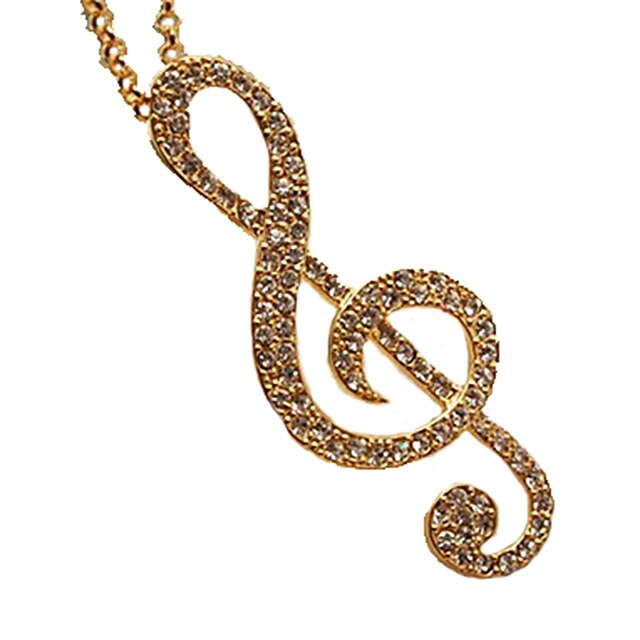  Pentru femei Coliere cu Pandativ Muzică Notă Muzicală Ștras Auriu Argintiu Coliere Bijuterii Pentru