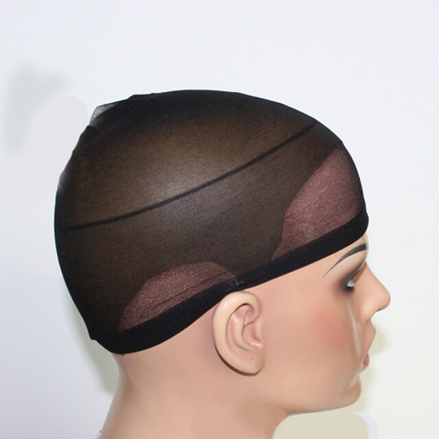  2pcs black unisex elastic wig caps for making wigs glueless hair net wig liner cap snood nylon stretch mesh
