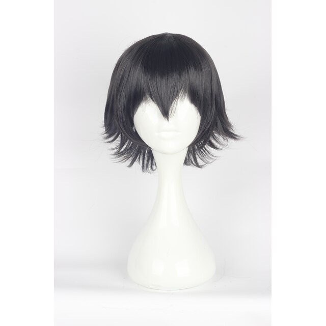  Cosplay Wigs Cosplay Cosplay Black Short Anime Cosplay Wigs 35cm CM Heat Resistant Fiber Male
