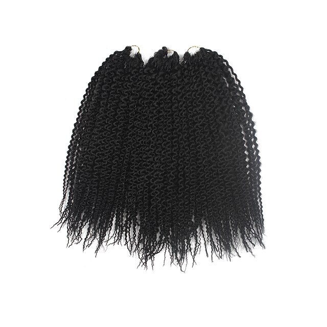  Pre-петлевые вязания крючком плетенки Остров Twist Kanekalon Черный Наращивание волос 40 см косы волос