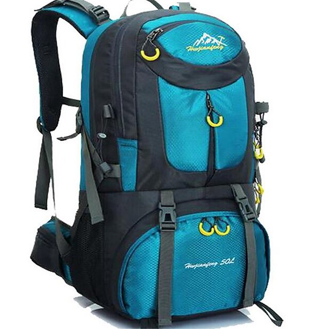  50 L Zainetti Mochila de Ciclismo mochila Prova-de-Água Respirável Resistente ao Choque Profissional Ao ar livre Acampar e Caminhar Alpinismo Esportes Relaxantes Oxford Preto Roxo Laranja