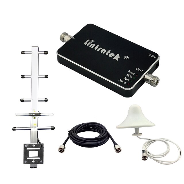  Lintratek® Repeater DCS 1800 Mini Size Signal Booster Signal GSM 1800 MHz 65dB Gain LED Cell Phone Repeater Yagi Antennas Full Kits