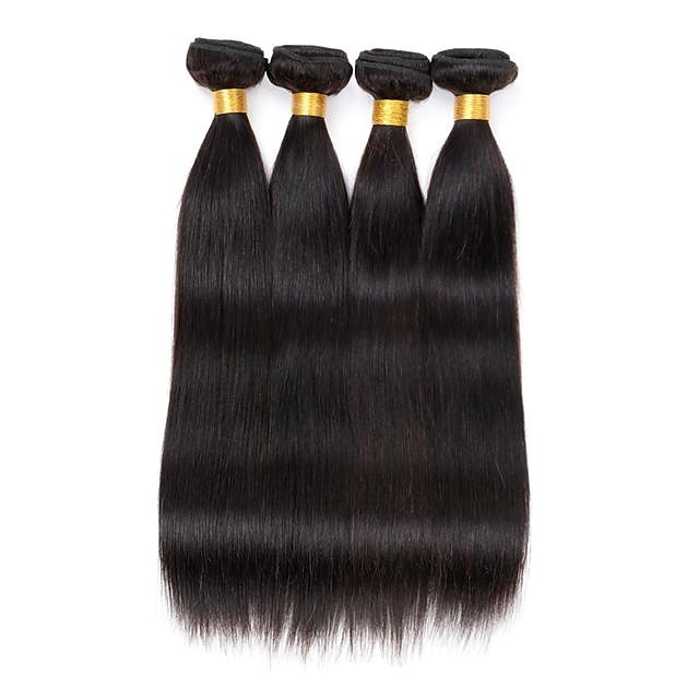  4 bundles brazilian straight human hair weave extensions 400g