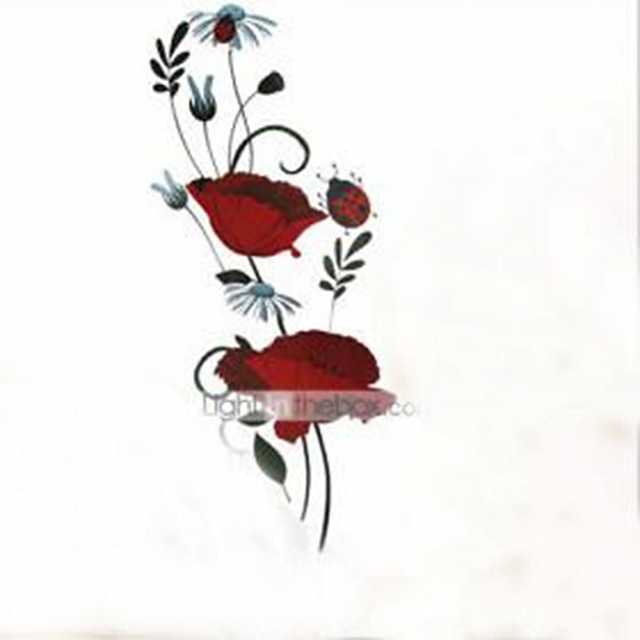  Stillleben Romantik Mode Blumen Botanisch Cartoon Design Wand-Sticker Flugzeug-Wand Sticker Dekorative Wand Sticker Haus Dekoration