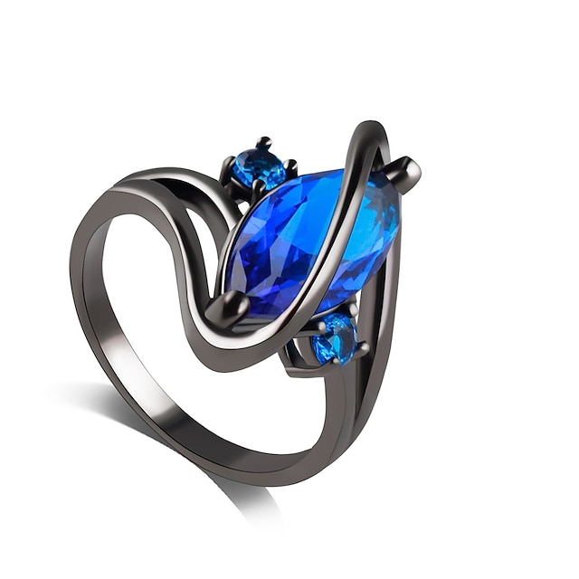  Dames Ring Saffier Synthetische Sapphire Paars Blauw Strass Gesimuleerde diamant Legering Bruiloft Feest Sieraden