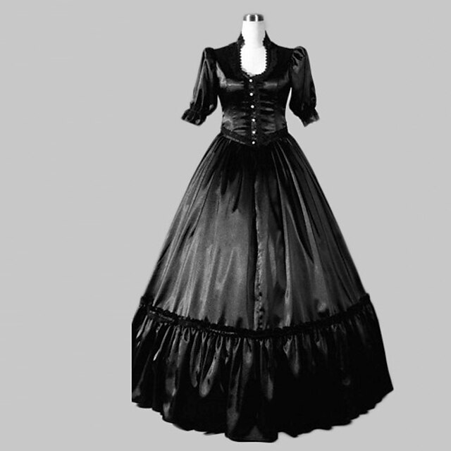  Mittelalterlich Viktorianisch Kostüm Damen Kleid Maskerade Party Kostüme Vintage Cosplay Satin Normallänge