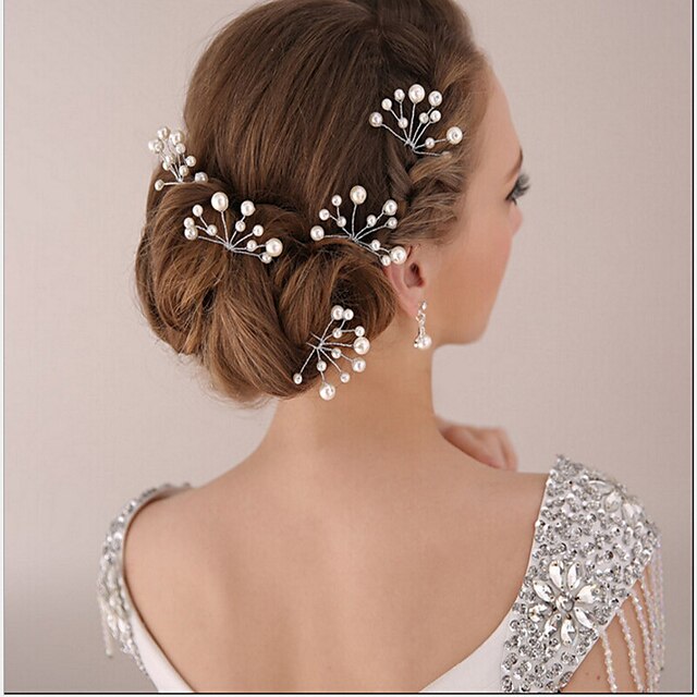  Pearl Hair Stick with 1 Piece Wedding / Special Occasion / Casual Headpiece