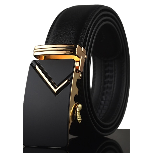 Men's Luxury Belt Leather Solid Colored Silver Gold 2023 / Alloy 2023 ...