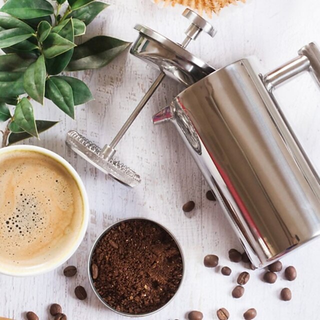  Stainless Steel French Coffee Press Won't Rust and Dishwasher Safe.