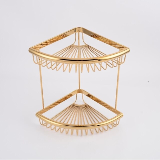  Bathroom Shelf Contemporary Brass 1 pc - Hotel bath