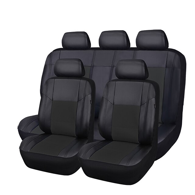  CARPASS Car Seat Covers Seat Covers Black PU Leather Common For universal