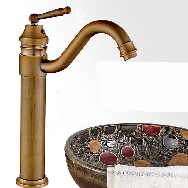  Bathroom Sink Faucet - Standard Antique Bronze Vessel One Hole / Single Handle One HoleBath Taps