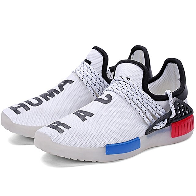  Unisex Shoes Tulle Spring / Summer / Fall Comfort / Novelty / Light Up Shoes Athletic Shoes Flat Heel Round Toe Lace-up / LED White / Black