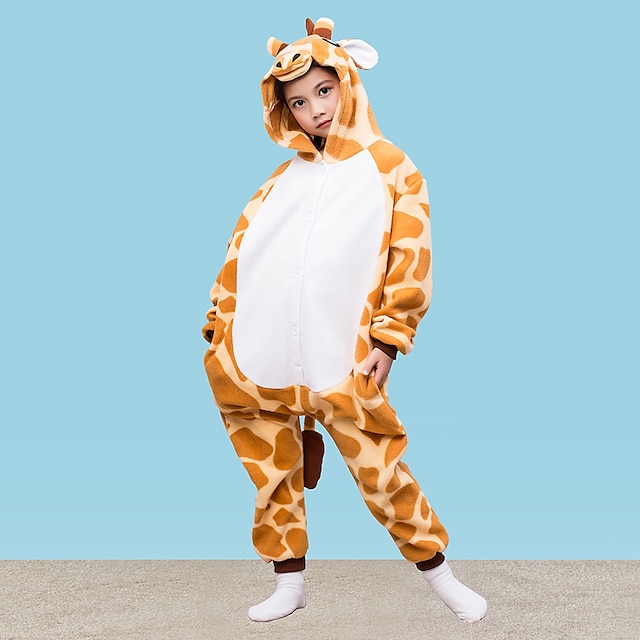 Toys & Hobbies Cosplay & Costumes | Kids Kigurumi Pajamas Giraffe Onesie Pajamas Polar Fleece Cosplay For Boys and Girls Animal 