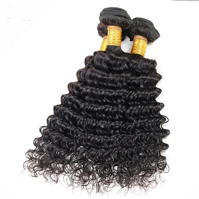  Peruvian Hair Deep Wave Human Hair Natural Color Hair Weaves / Hair Bulk Human Hair Weaves Human Hair Extensions