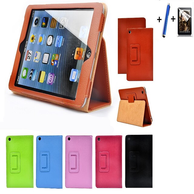  Case For Apple iPad Mini 3/2/1 with Stand / Auto Sleep / Wake Full Body Cases Solid Colored PU Leather