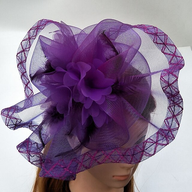  Tulle / Chiffon / Feather Fascinators with 1 Wedding / Special Occasion Headpiece