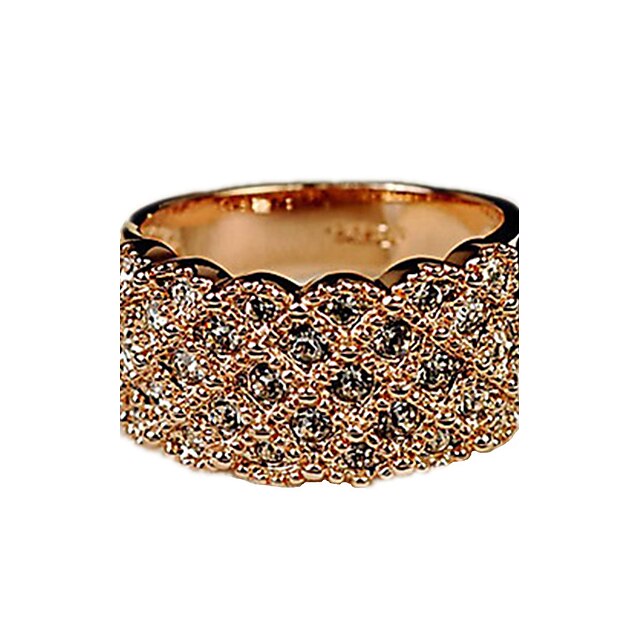  Women's Band Ring - Rhinestone, Alloy Fashion One Size Gold / Silver For Party