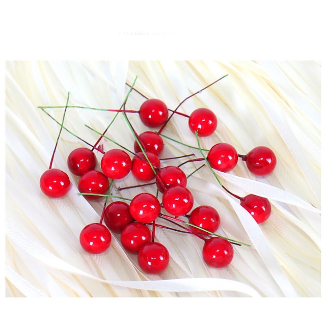  2cm 20kpl pieni simulointi granaattiomena hedelmät marjat tekokukkien punainen joulu kirsikka stamen hääjuhlissa festivaali sisustus