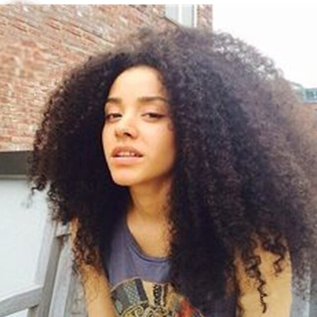  Emberi haj Csipke eleje Paróka Kinky Curly afro 120% Sűrűség 100% kézi csomózású Afro-amerikai paróka Természetes hajszálvonal Rövid