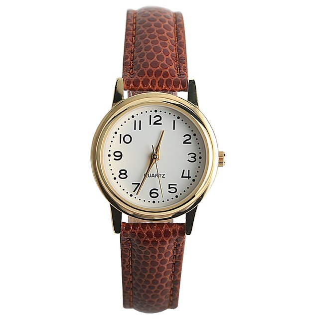  Damen Uhr Armbanduhren für den Alltag Modeuhr Quartz Gestepptes PU - Kunstleder Braun / Analog Freizeit Braun