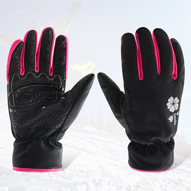  Ski Gloves Women's Snowsports Full Finger Gloves Winter Waterproof Windproof Warm Leatherette Polyester 100% Polyester Ski / Snowboard