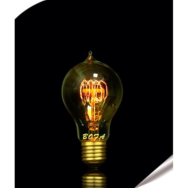  1шт 60 W B22 / E26 / E26 / E27 A60(A19) Тёплый белый Лампа накаливания Vintage Эдисон лампочка 220-240 V