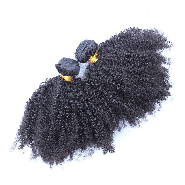  Монгольские волосы Классика Kinky Curly Натуральные волосы 300 g Человека ткет Волосы Ткет человеческих волос Расширения человеческих волос / 8A / Кудрявый вьющиеся