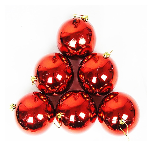  כדורים קישוטי חג מולד Christmas Tree Ornaments פלסטי מבוגרים צעצועים מתנות 12 pcs