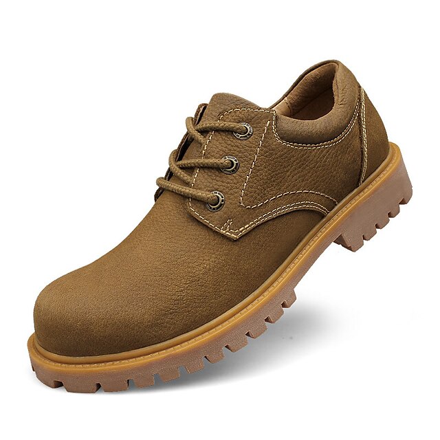  Homens Sapatos de couro Pele Primavera / Outono Oxfords Antiderrapante Camel / Amarelo / Cadarço / Sapatos Confortáveis