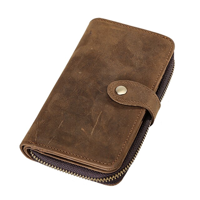  Men Women Bags Cowhide Wallet for Casual All Seasons Brown