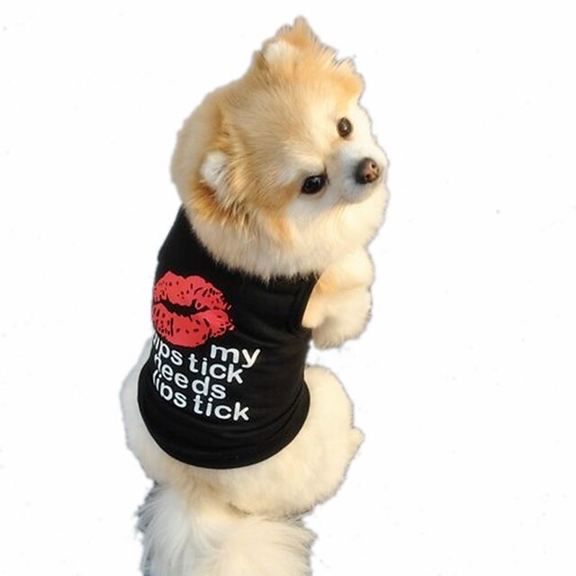  Hond T-shirt Gilet Hondenkleding Zwart Wit Rood Kostuum Katoen Lippen Modieus XS S M L