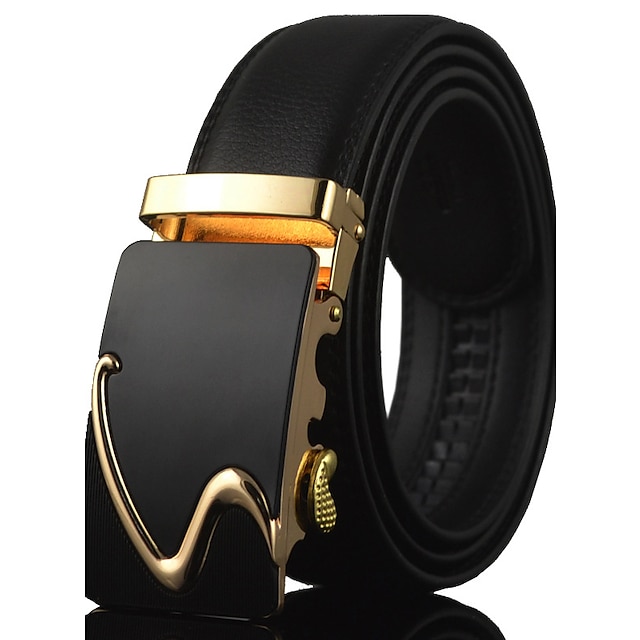 Men's Luxury Belt Leather Solid Colored Silver Gold 2024 2024 - $23.99