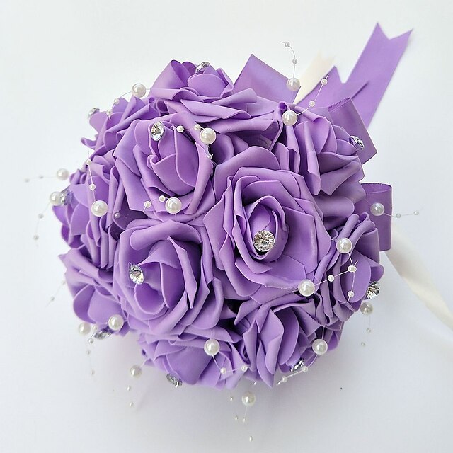  Fleurs de mariage Bouquets Mariage / Fête / Soirée Mousse / Satin 25cm Noël