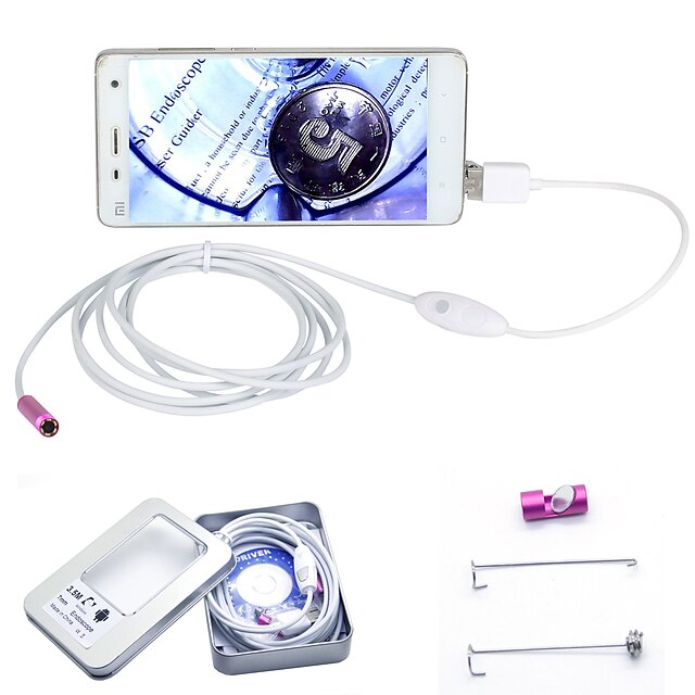  joyshine 3,5 m 7mm 6LED 2 v 1 android endoskopu vodotěsný inspekční kamery micro USB OTG