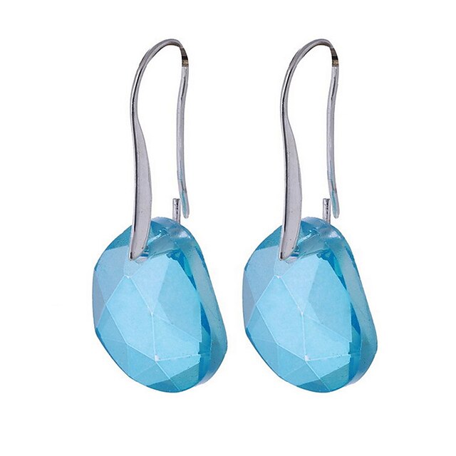  Dames Kristal Druppel oorbellen Europees Modieus Zirkonia oorbellen Sieraden Blauw Voor Dagelijks Informeel