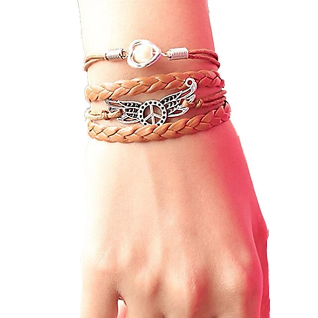  Women's Pearl Wrap Bracelet Leather Bracelet - Leather Peace Bracelet Brown For Christmas Gifts Party Daily