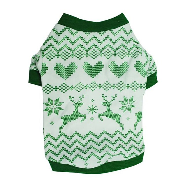  Cane T-shirt Inverno Abbigliamento per cani Verde Costume Cotone Renna Di tendenza Natale XS S M L