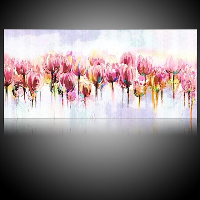  Hang-Painted Oliemaleri Hånd malede - Blomstret / Botanisk Parfumeret Moderne Uden indre ramme / Valset lærred