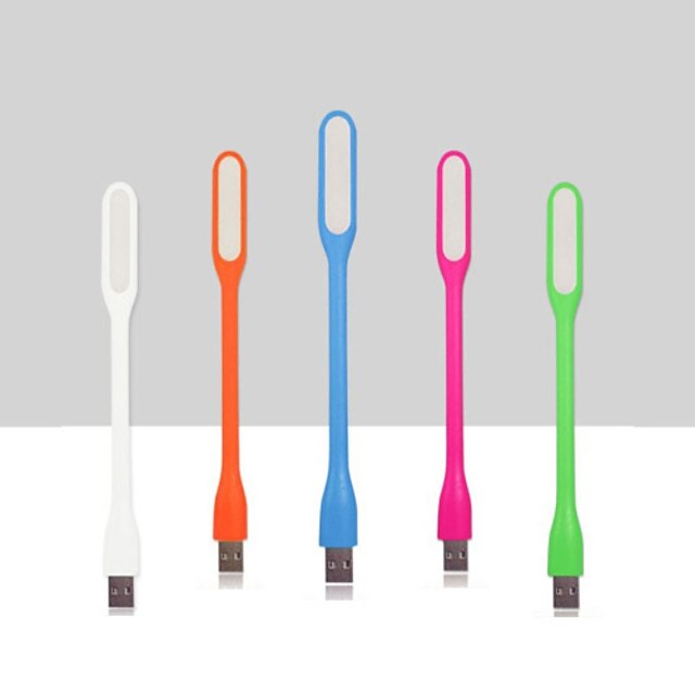  5pcs гибкий светодиодный индикатор USB для ноутбуков с мобильного питания зарядное устройство для чтения лампочки (случайный цвет)