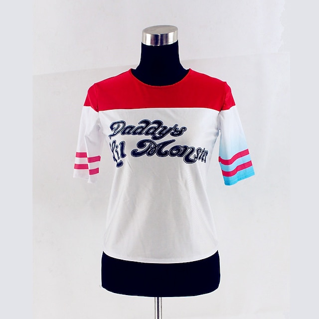  Selvmordskamp Superhelte Harley Quinn Cosplay kostume T-shirt Dame Film Cosplay Hvid T恤衫 Jul Halloween Nytår Bomuld